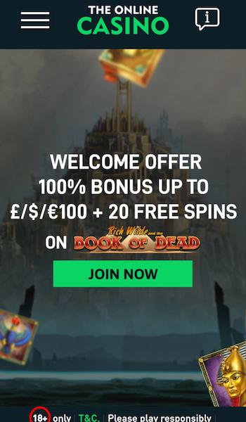 the online casino lobby