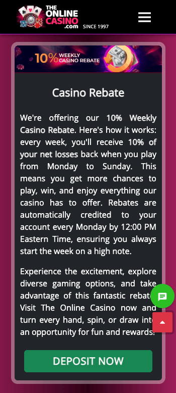 The Online Casinos rebate