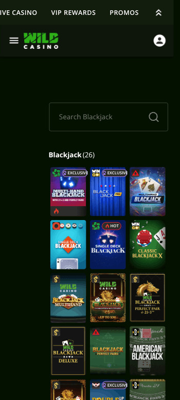 Wild Casino baccarat casino games