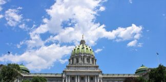 Pennsylvania State Capitol building in Harrisburg.