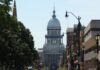 Illinois Targets Prediction Markets With New Oracle Act Legislation Illinois State Capitol building in Springfield viewed from a city street