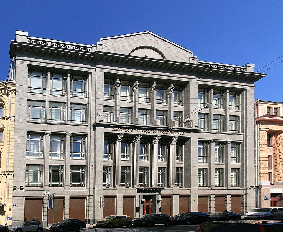 The headquarters of the Russian Ministry of Finance in downtown Moscow.