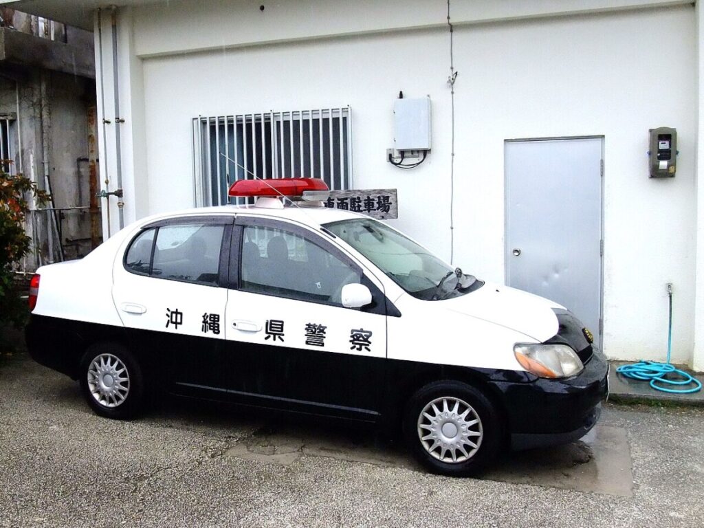 An Okinawa Prefectural Police vehicle.