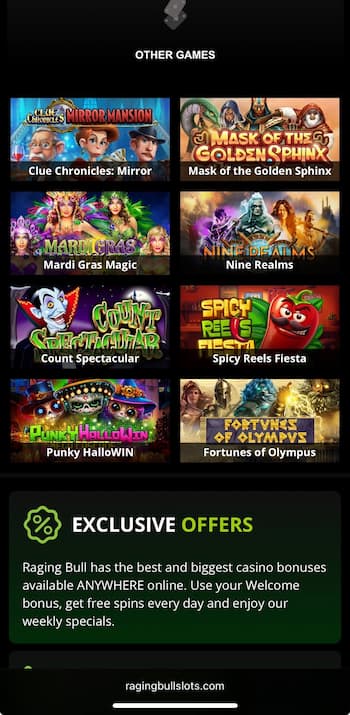 Raging Bull Neosurf Casinos