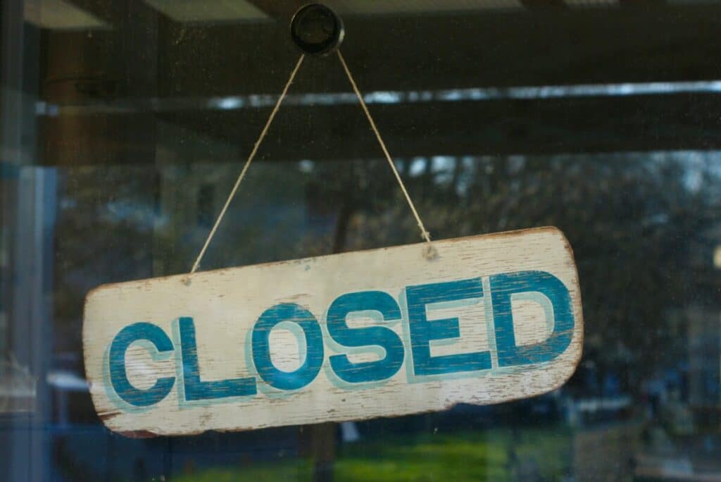 Closed sign