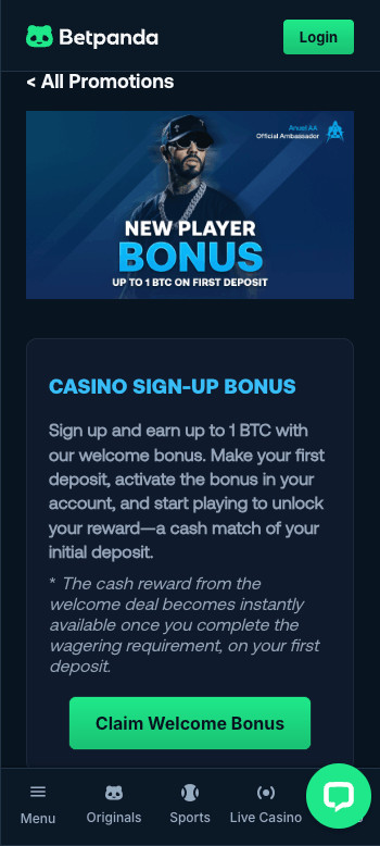 Betpanda welcome bonus