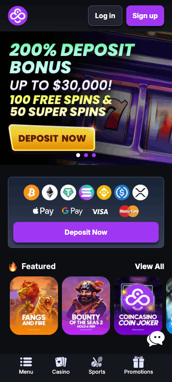 Coincasino homepage