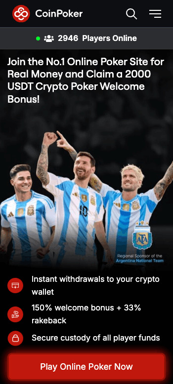 CoinPoker $20 deposit casino homepage