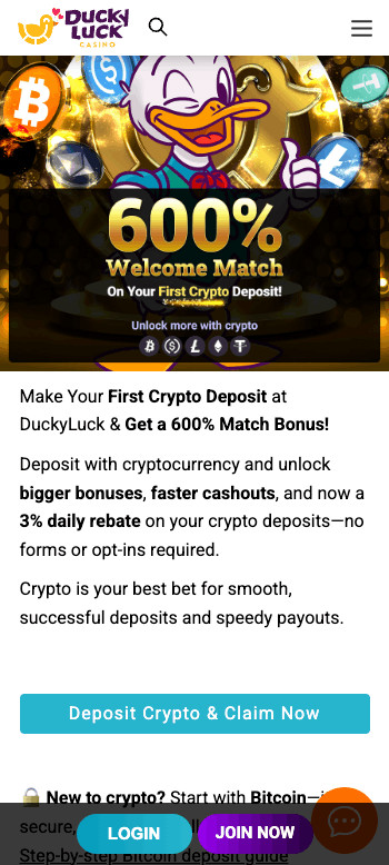 Ducky Luck crypto bonuses