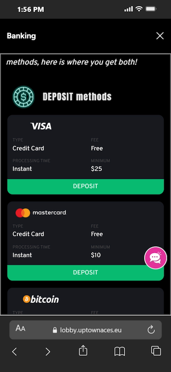 Uptown Aces Banking Section