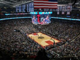 Ontario Regulator Moves to Suspend PointsBet Over Unreported Jontay Porter Bets Wide view of an NBA basketball game inside Toronto’s Scotiabank Arena during a regular season matchup