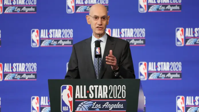 NBA: Prediction Markets No Different Than Sports Betting NBA Commissioner Adam Silver speaks during an NBA All-Star Weekend press conference.