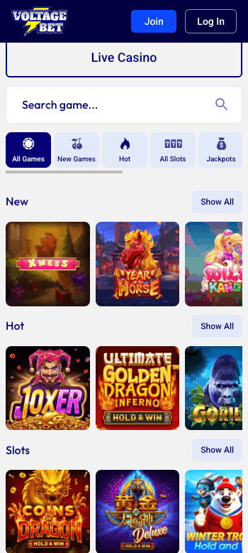Voltage Bet games