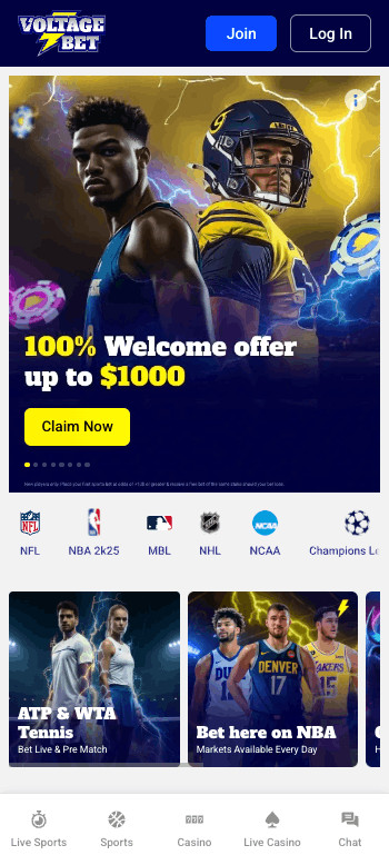 Voltage Bet homepage