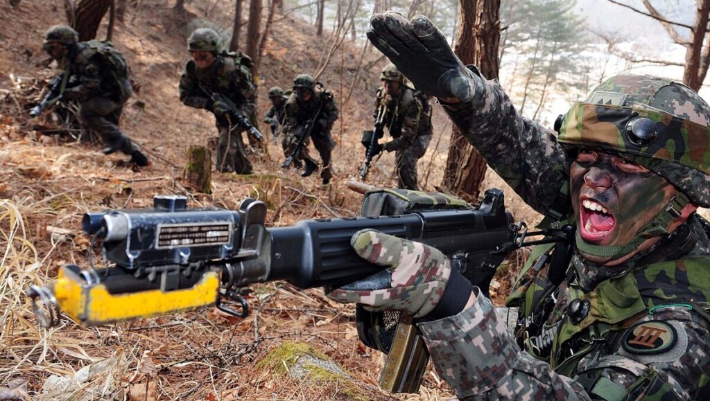 South Korean soldiers during a training exercise.