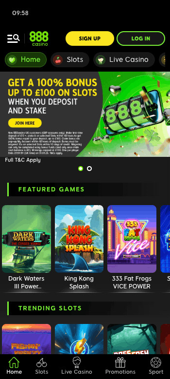 888 casino best UK casino site homepage