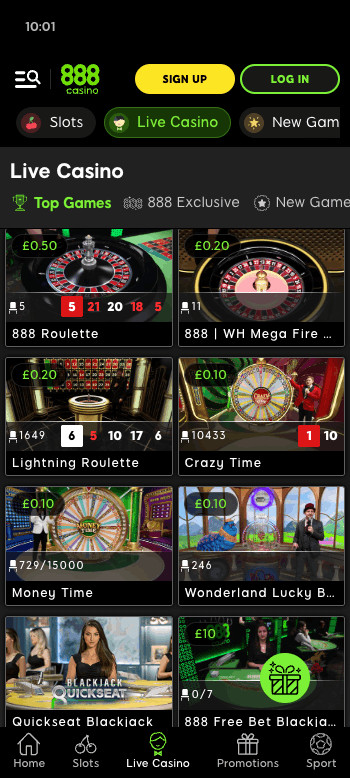 888Casino live casino