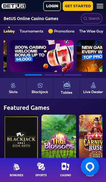 BetUS lobby
