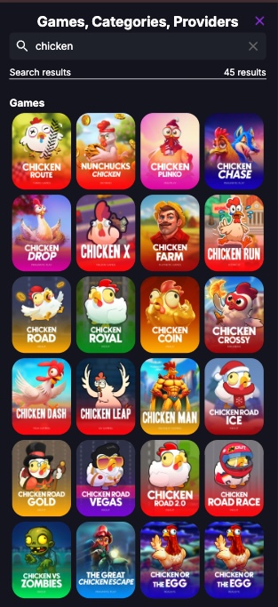 CoinCasino Chicken Games options