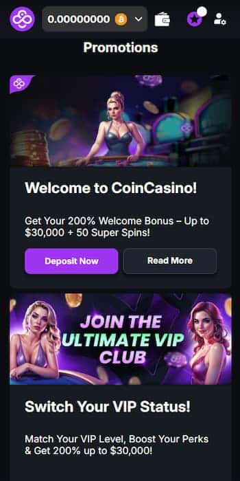 CoinCasino - Claim a $30,000 welcome bonus at one of the quickest payout online casino sites.