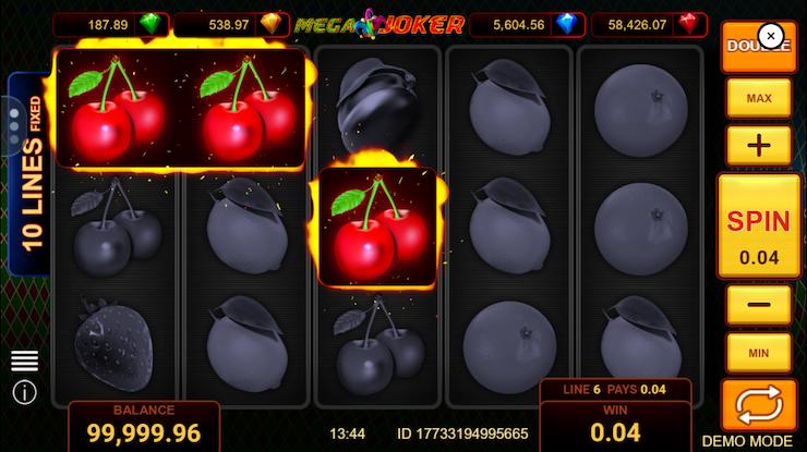 Image showing gameplay of the Mega Joker slot