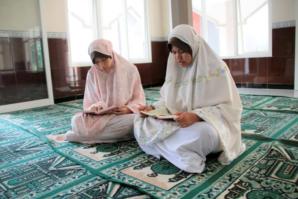 Inside a mosque in Central Java, Indonesia.