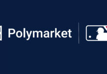 MLB Names Polymarket Exclusive Partner, Signs Landmark MOU With CFTC Polymarket and MLB logos displayed side by side on a blue background