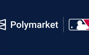 MLB Names Polymarket Exclusive Partner, Signs Landmark MOU With CFTC Polymarket and MLB logos displayed side by side on a blue background