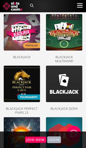 Slots and Casino table games