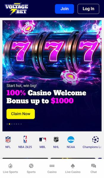 Voltage Bet New York online casino lobby