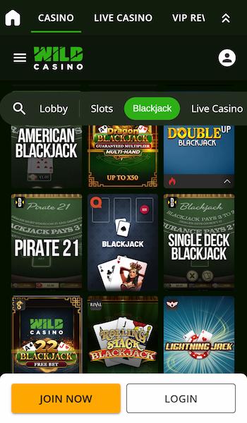 Wild Casino RNG blackjack