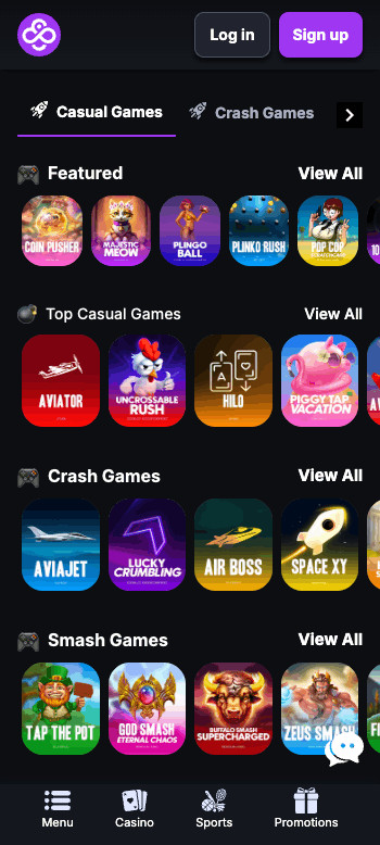 CoinCasino casual games featuring Aviator
