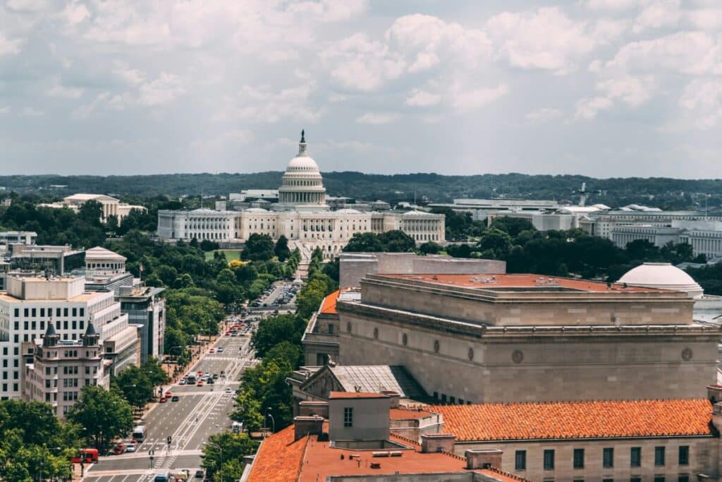 View of the U.S. Capitol in Washington, D.C., where federal lawmakers oversee financial and derivatives market regulation.