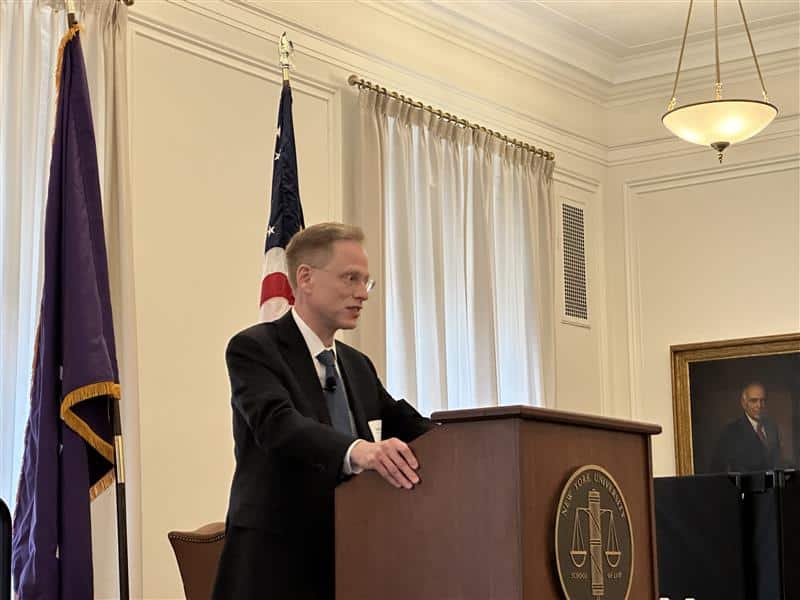 David Miller, CFTC Director of Enforcement, speaks at New York University Law School on March 31