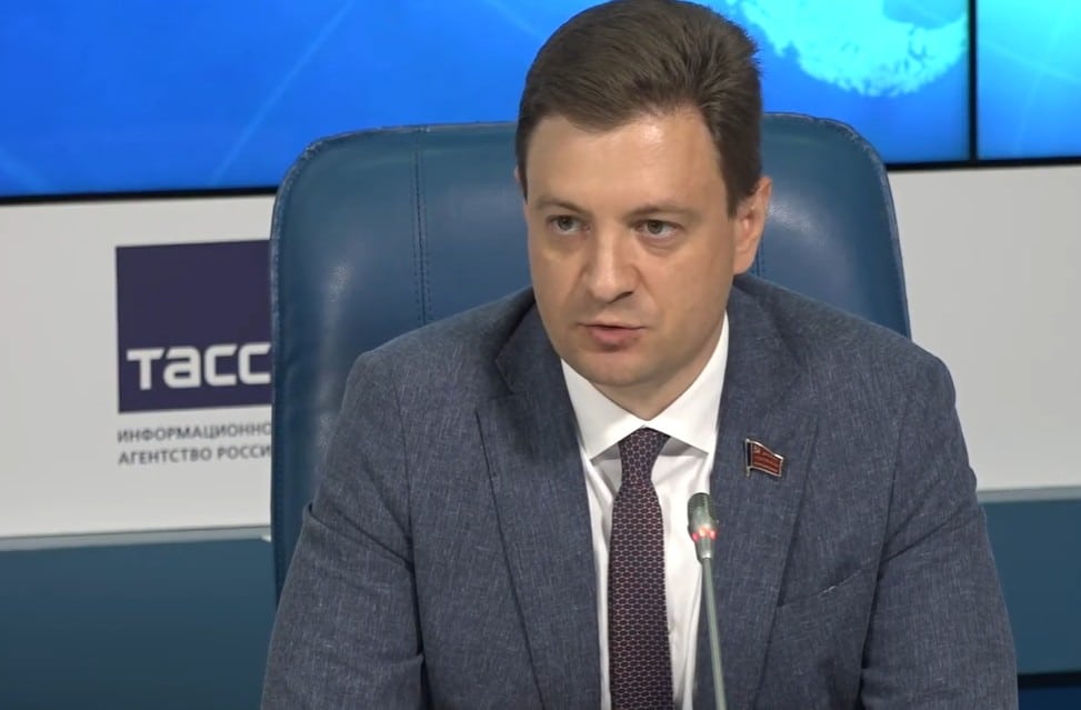 Georgy Kamnev, a State Duma lawmaker and a member of the Communist Party’s Central Committee, speaking during a press conference in late 2024.