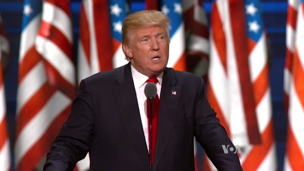 Donald Trump accepting the Republican nomination.