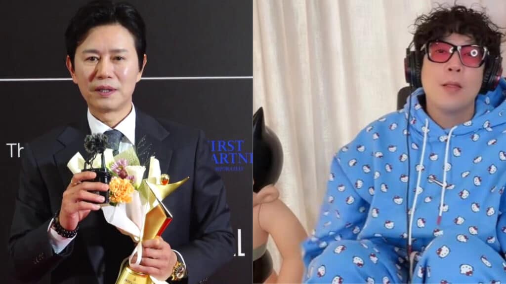 The South Korean celebrities Kim Min-jong (left) and MC Mong (right).