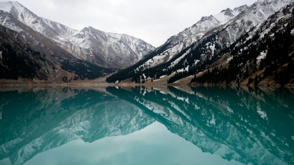 A lake in the Almaty region of Kazakhstan.