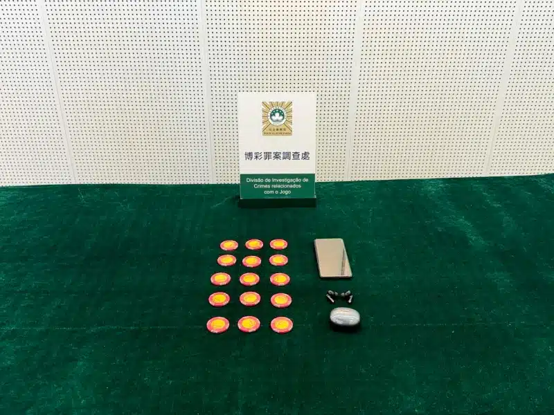 Macao police released photographs of some of the confiscated chips.