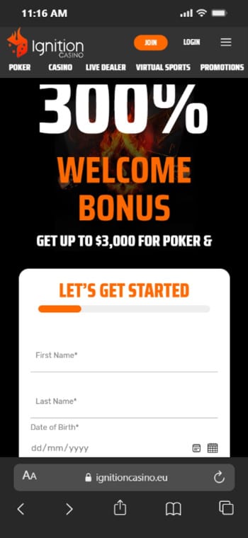 Ignition Casino Welcome Offer