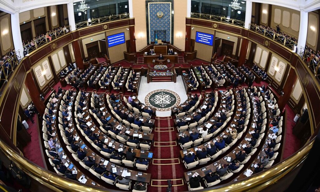 Inside the Kazakhstan parliament building.
